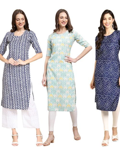 multi coloured printed straight kurta set - 19399209 - Very Small Image - 1