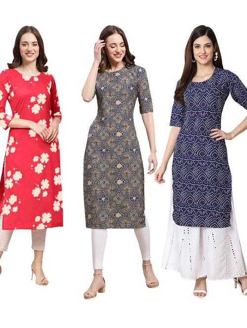 pack of 3 straight kurta - 19399438 - Very Small Image - 1