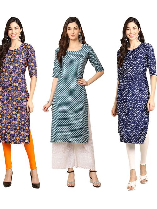 pack of 3 multi colour kurtas - 19399646 - Very Small Image - 1