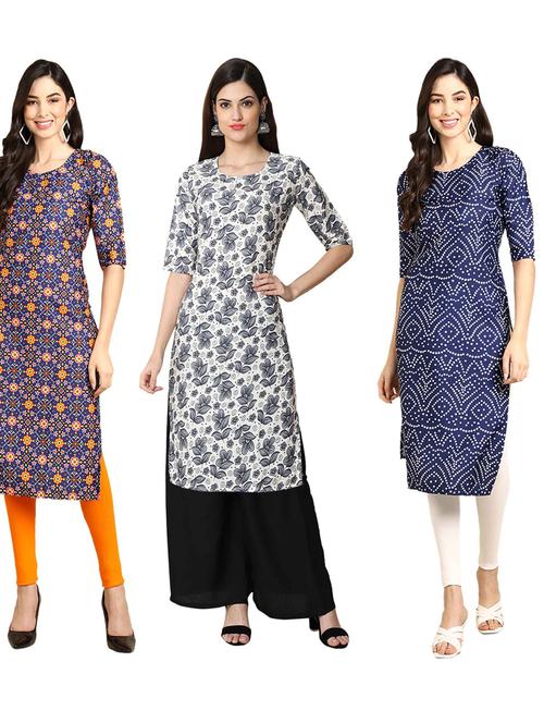 pack of 3 multi colour kurtas - 19399648 - Very Small Image - 1