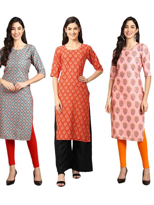 pack of 3 multi colour kurtas - 19399657 - Very Small Image - 1