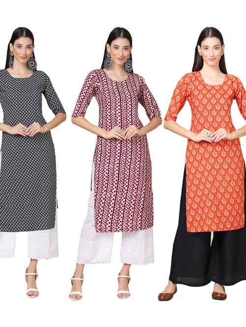 pack of 3 multi colour kurtas - 19399711 - Very Small Image - 1