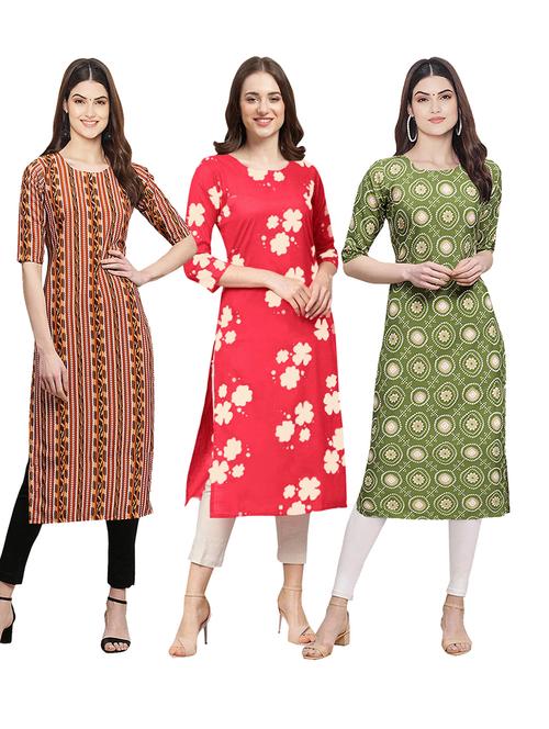 multi coloured printed straight kurta set - 19399793 - Very Small Image - 1