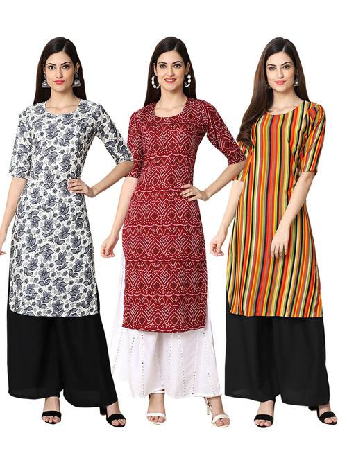 multi coloured printed straight kurta set - 19399819 - Very Small Image - 1