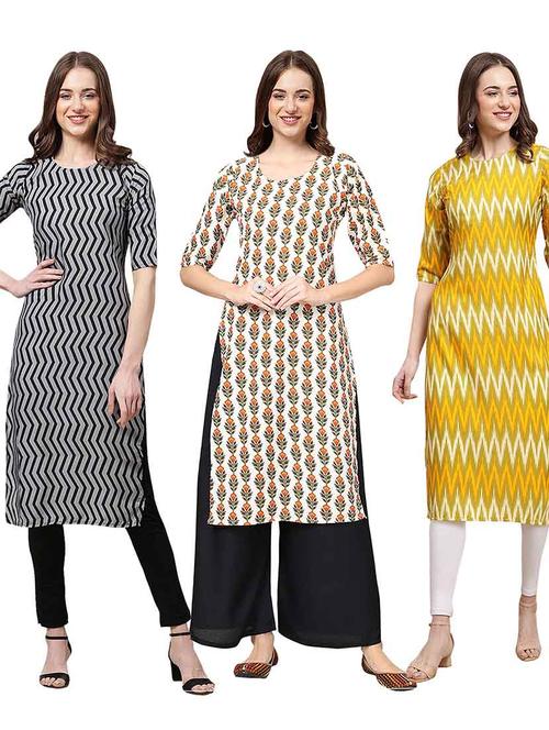 multi coloured printed straight kurta set - 19399868 - Very Small Image - 1