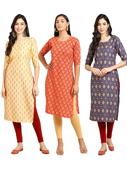 pack of 3 straight kurta - 19400007 - Very Small Image - 1