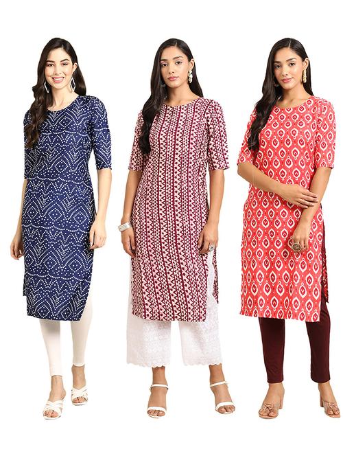 pack of 3 straight kurta - 19400019 - Very Small Image - 1
