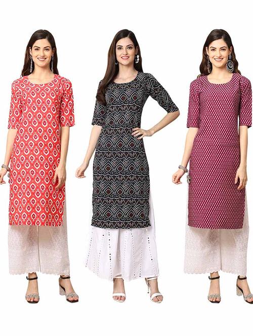 pack of 3 straight kurta - 19400055 - Very Small Image - 1