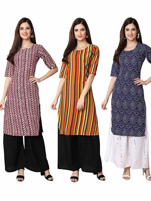 pack of 3 straight kurta - 19400060 - Very Small Image - 1