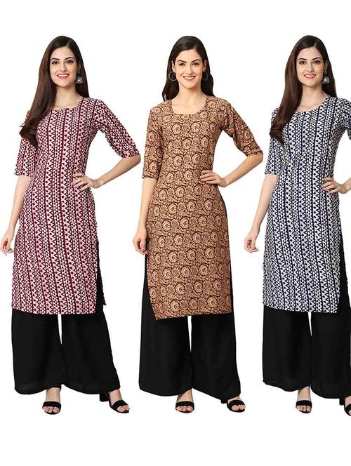 pack of 3 straight kurta - 19400063 - Very Small Image - 1