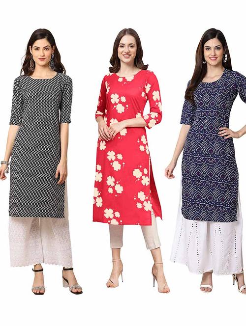 pack of 3 straight kurta - 19400076 - Very Small Image - 1