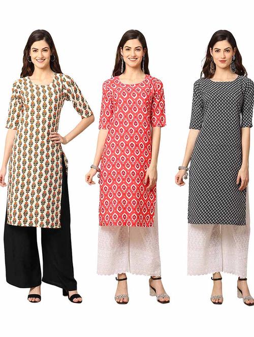 pack of 3 straight kurta - 19400081 - Very Small Image - 1