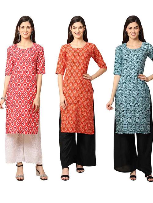 pack of 3 straight kurta - 19400087 - Very Small Image - 1