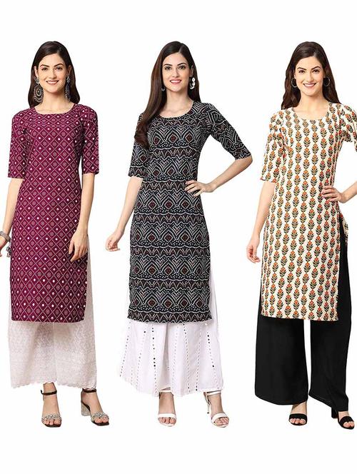 pack of 3 straight kurta - 19400097 - Very Small Image - 1
