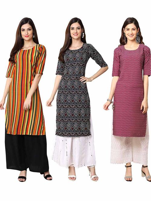 pack of 3 straight kurta - 19400102 - Very Small Image - 1