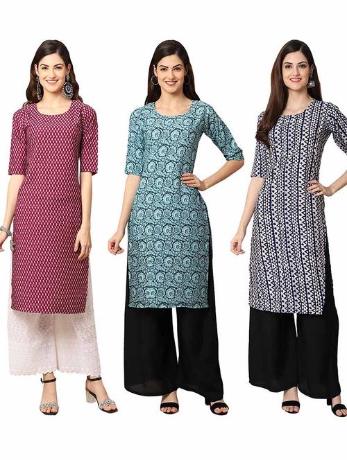 pack of 3 straight kurta - 19400126 - Very Small Image - 1