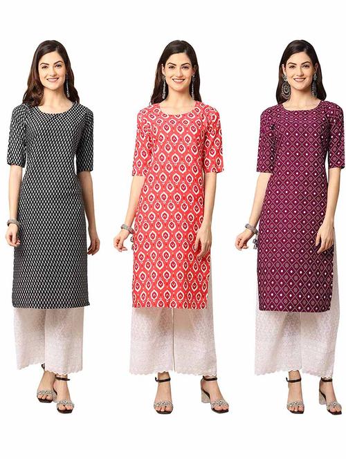 pack of 3 straight kurta - 19400127 - Very Small Image - 1