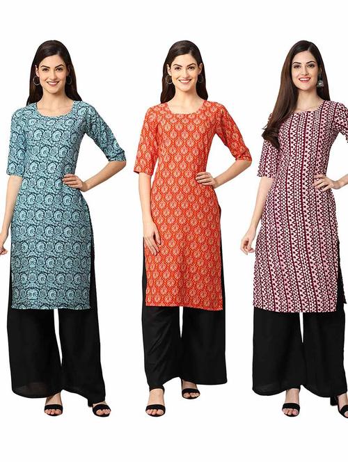 pack of 3 straight kurta - 19400132 - Very Small Image - 1