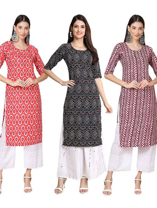 pack of 3 straight kurta - 19400145 - Very Small Image - 1