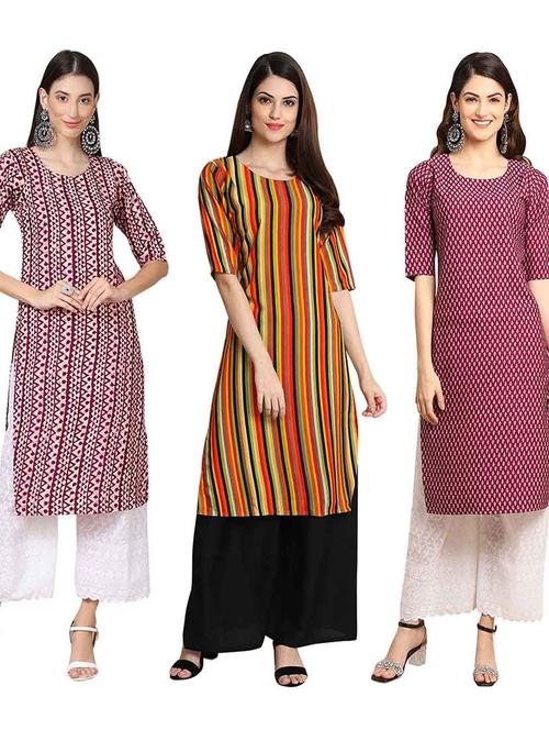 pack of 3 straight kurta - 19400149 - Very Small Image - 1