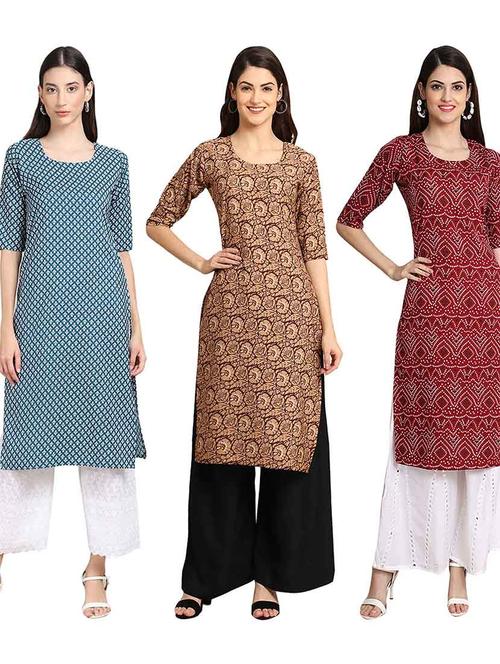 pack of 3 straight kurta - 19400178 - Very Small Image - 1