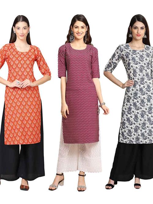pack of 3 straight kurta - 19400189 - Very Small Image - 1