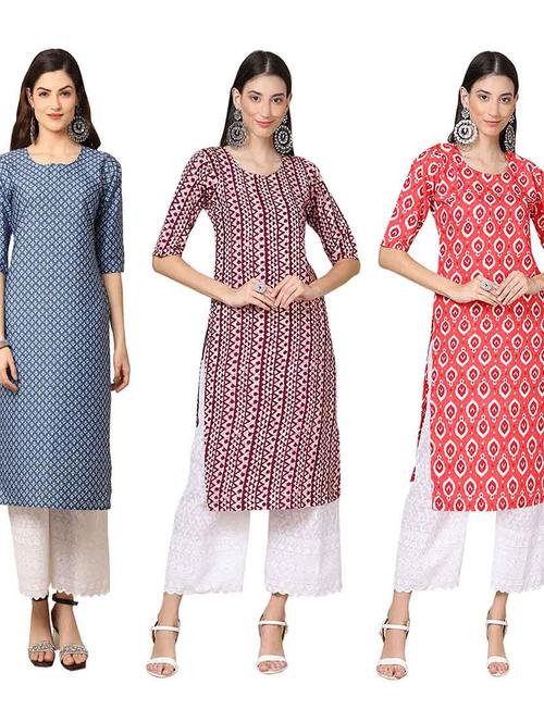 pack of 3 straight kurta - 19400209 - Very Small Image - 1