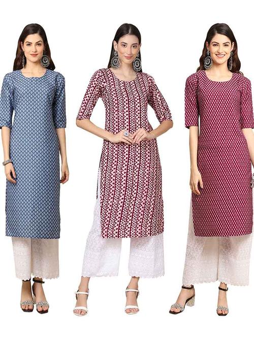 pack of 3 straight kurta - 19400210 - Very Small Image - 1