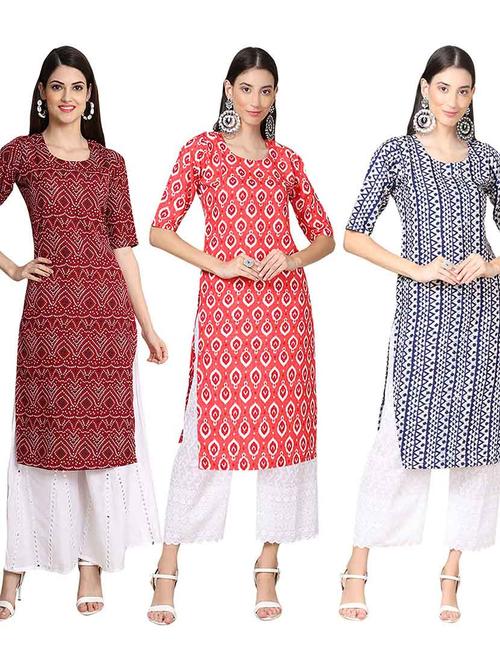 pack of 3 straight kurta - 19400221 - Very Small Image - 1