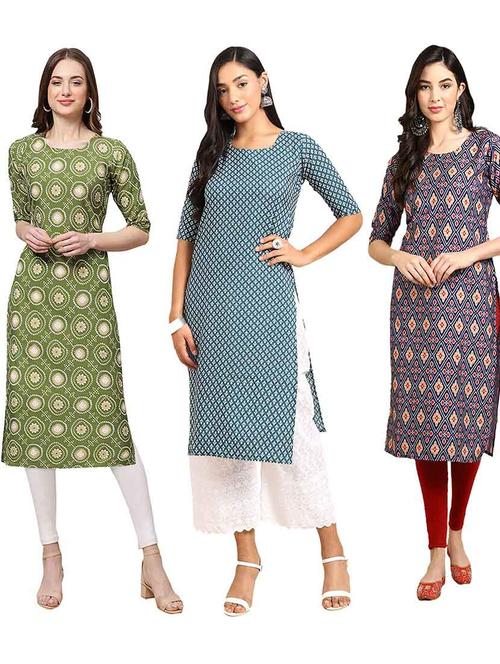 pack of 3 multi colored kurtas - 19400288 - Very Small Image - 1