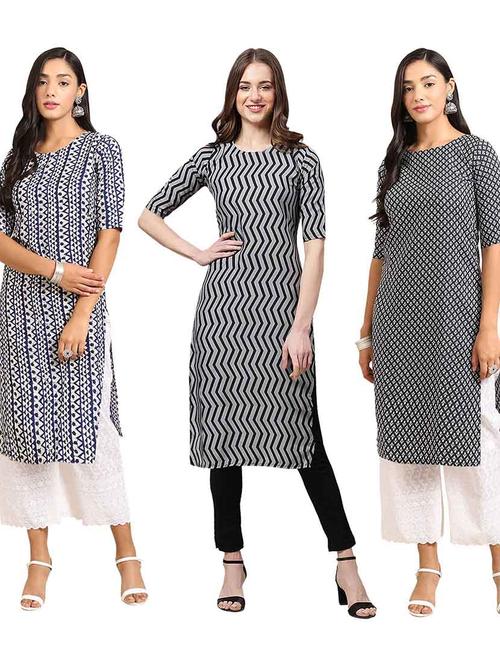 pack of 3 multi colored kurtas - 19400317 - Very Small Image - 1