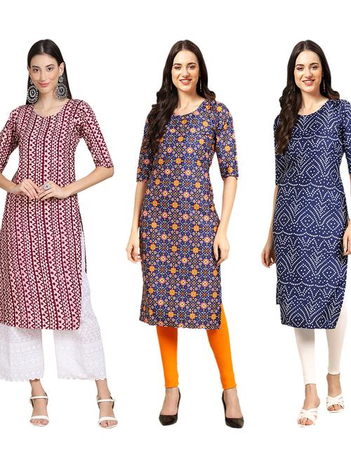 pack of 3 straight kurta - 19402212 - Very Small Image - 1