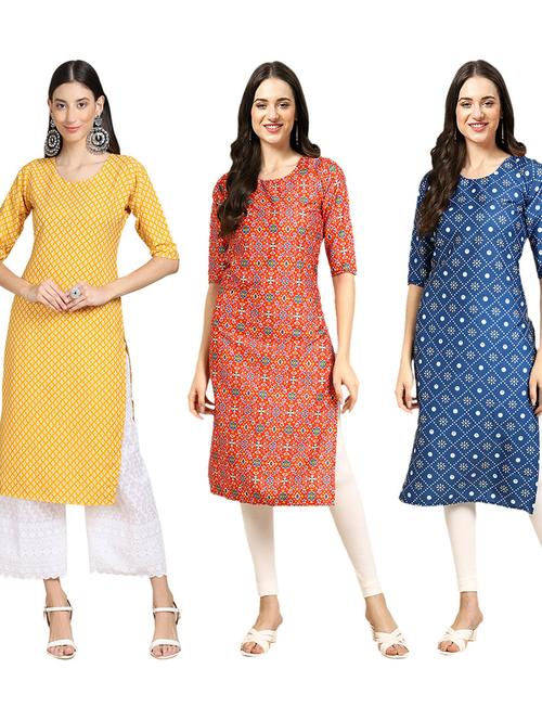 pack of 3 straight kurta - 19402228 - Very Small Image - 1
