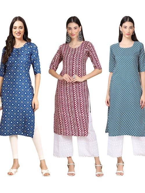 pack of 3 straight kurta - 19402245 - Very Small Image - 1