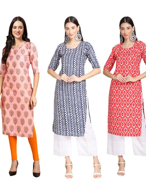 pack of 3 straight kurta - 19402300 - Very Small Image - 1
