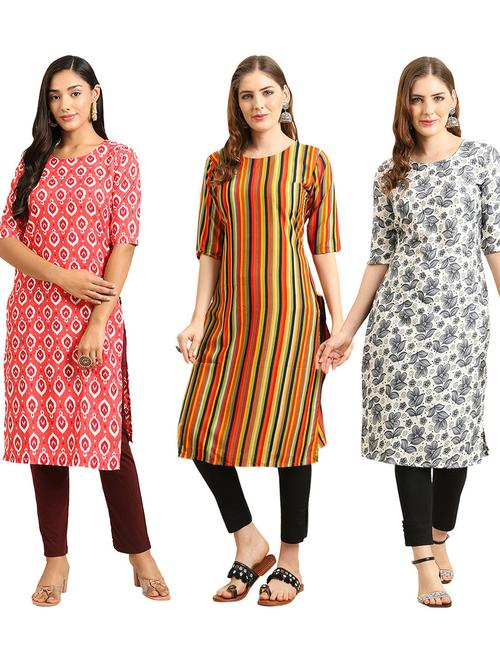 pack of 3 printed kurta - 19402322 - Very Small Image - 1