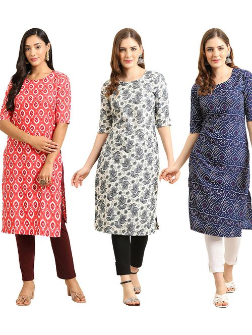 pack of 3 printed kurta - 19402323 - Very Small Image - 1