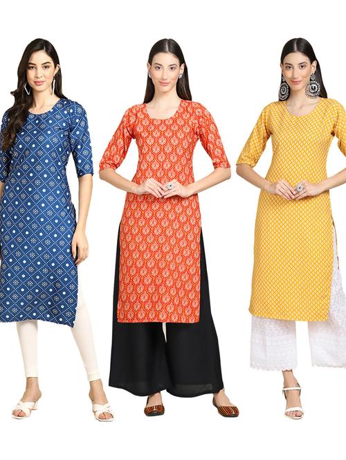 pack of 3 printed kurta - 19402440 - Very Small Image - 1