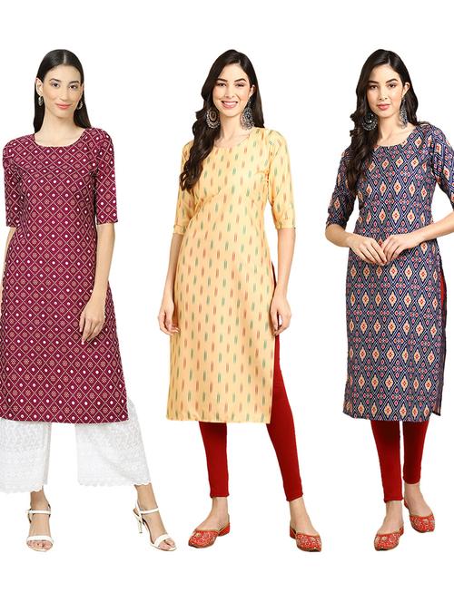 pack of 3 printed kurta - 19402447 - Very Small Image - 1