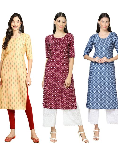 pack of 3 printed kurta - 19402461 - Very Small Image - 1