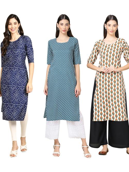 pack of 3 printed kurta - 19402474 - Very Small Image - 1