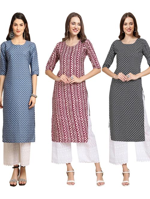 pack of 3 multi colored kurta - 19403434 - Very Small Image - 1