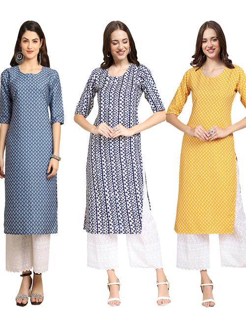 pack of 3 multi colored kurta - 19403436 - Very Small Image - 1