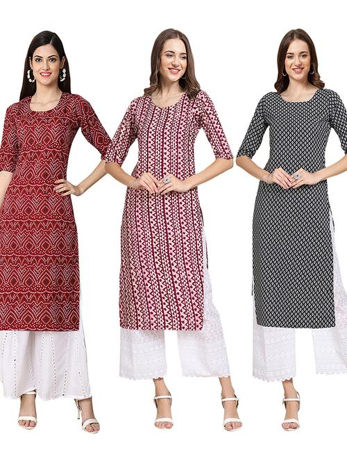 pack of 3 multi colored kurta - 19403445 - Very Small Image - 1