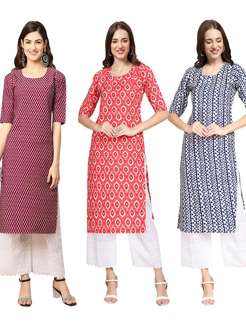 pack of 3 multi colored kurta - 19403454 - Very Small Image - 1
