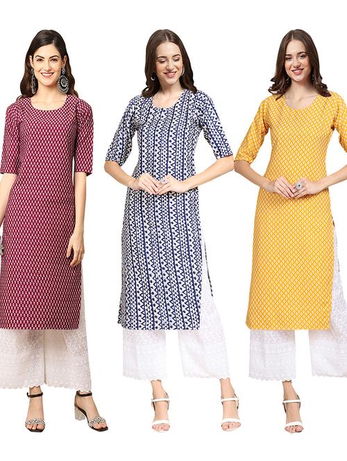 pack of 3 multi colored kurta - 19403456 - Very Small Image - 1