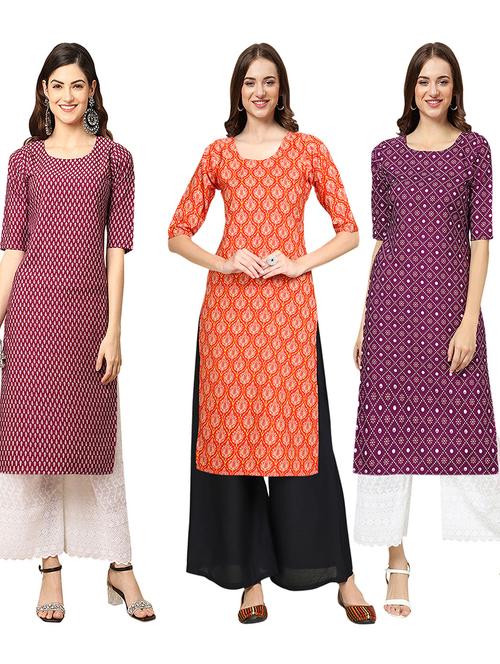 pack of 3 multi colored kurta - 19403458 - Very Small Image - 1