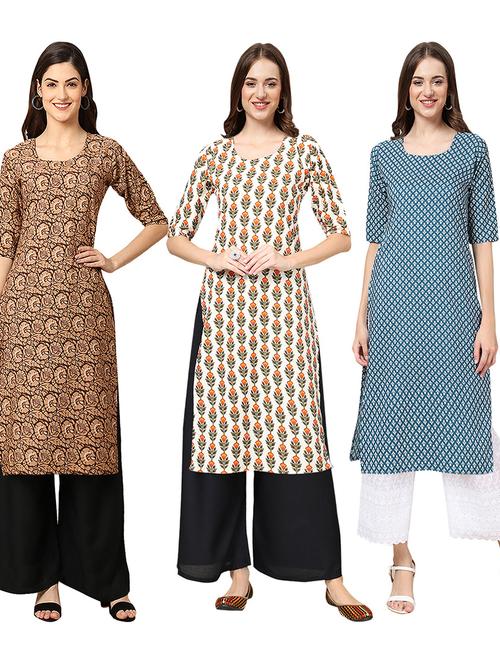 pack of 3 multi colored kurta - 19403472 - Very Small Image - 1
