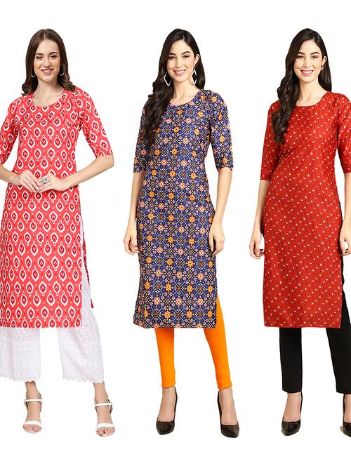 pack of 3 multi colored kurta - 19403478 - Very Small Image - 1
