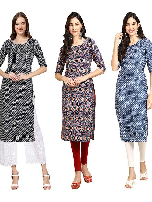 pack of 3 multi colored kurta - 19403489 - Very Small Image - 1